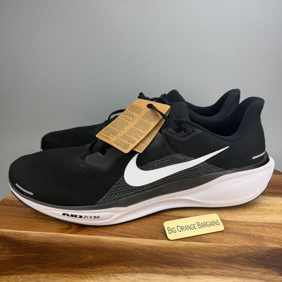 Men\'s Size 21 Nike Air Zoom Pegasus 41 Black/White Running Shoes HF1536-002